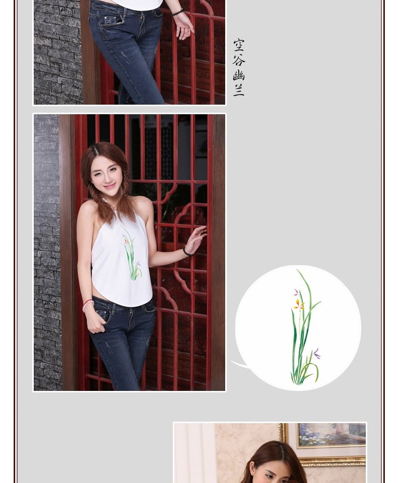 Bông gòn in hoa phong cách Trung Quốc tăng hai con bướm Phalaenopsis celadon quà tặng sinh nhật phụ nữ tạp dề * hoa bộ lụa mặc nhà