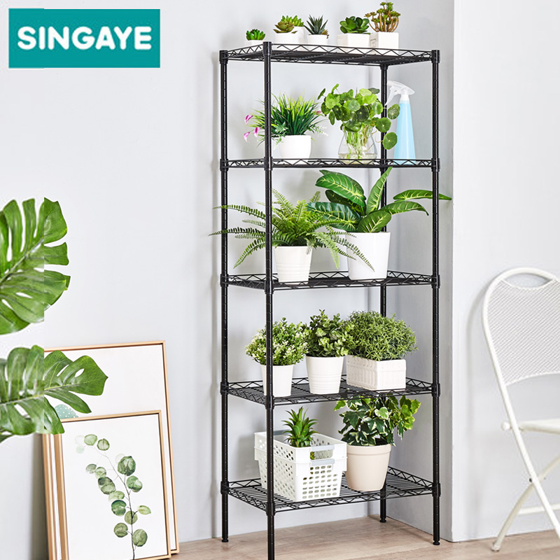 Heart Family Pleasant Balcony Flower Shelf Shelving floor Living Room Indoor Multilayer Gold Gado Meat Potted Iron Art Flower Shelf