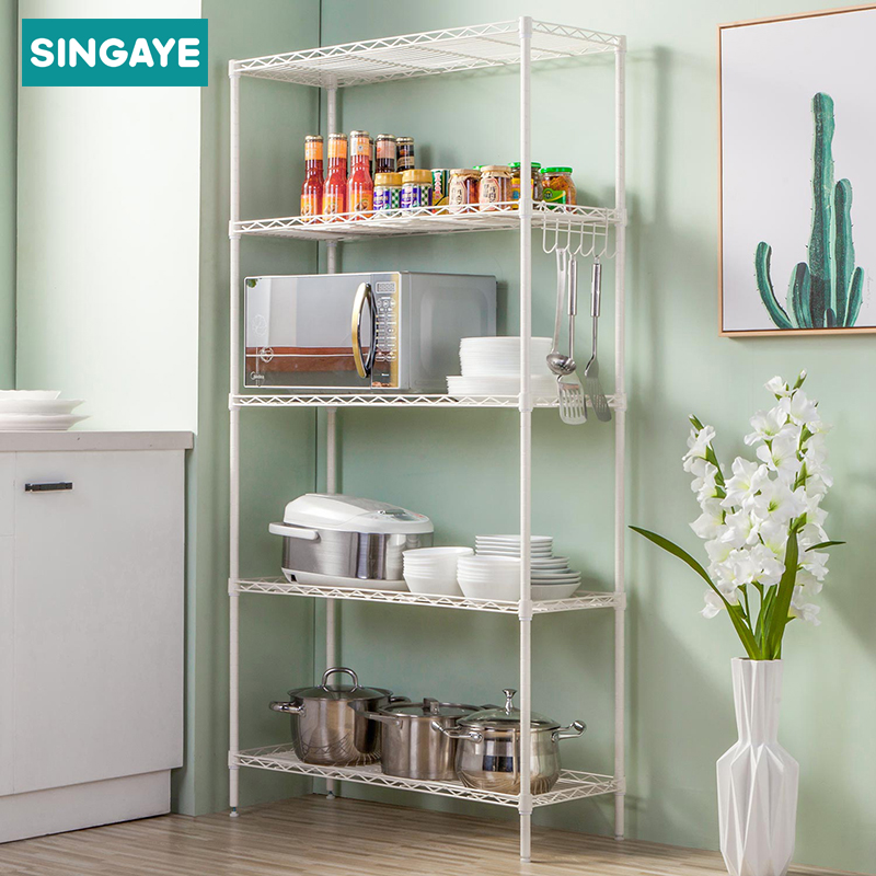 Kitchen microwave vegetable basket pot cover floor multi-layer rack dormitory storage rack bathroom powder room rack