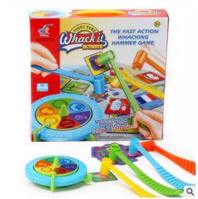 Children's puzzle toy Hammer Game to see the figure table swim English learning whack it actimate