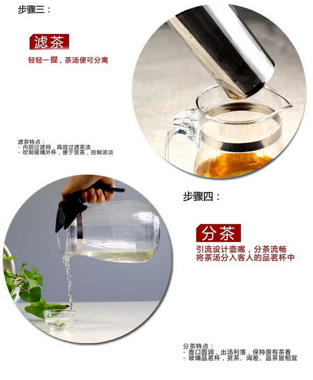 Sáng tạo thủy tinh trong suốt 304 thép không gỉ văn phòng lót flower tea cup với nắp tách trà cup