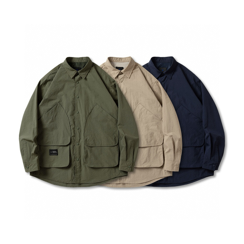 Japanese Kapital Vintage Multi-Pocket Retro Functional Long-Sleeve Shirt Jacket Men's Shirt Jacket Couple