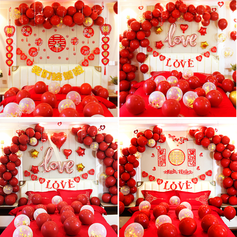 Wedding House Placement Suit Wedding Decoration Balloon New House Wedding Woman Square Bedroom Romantic Creative Steam Ball Headboard Dress