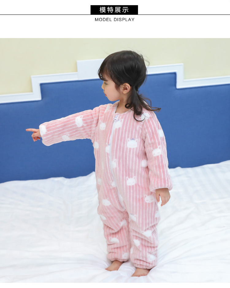 Mới mùa đông bé gái cô bé san hô lông cừu cơ thể đồ ngủ túi romper dày flannel dịch vụ nhà bexinhshop shop