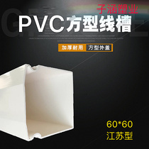 ten meter thick 60 * 60 Jiangsu type PVC square network flame retardant trunking wall thickness 1 5MM new material
