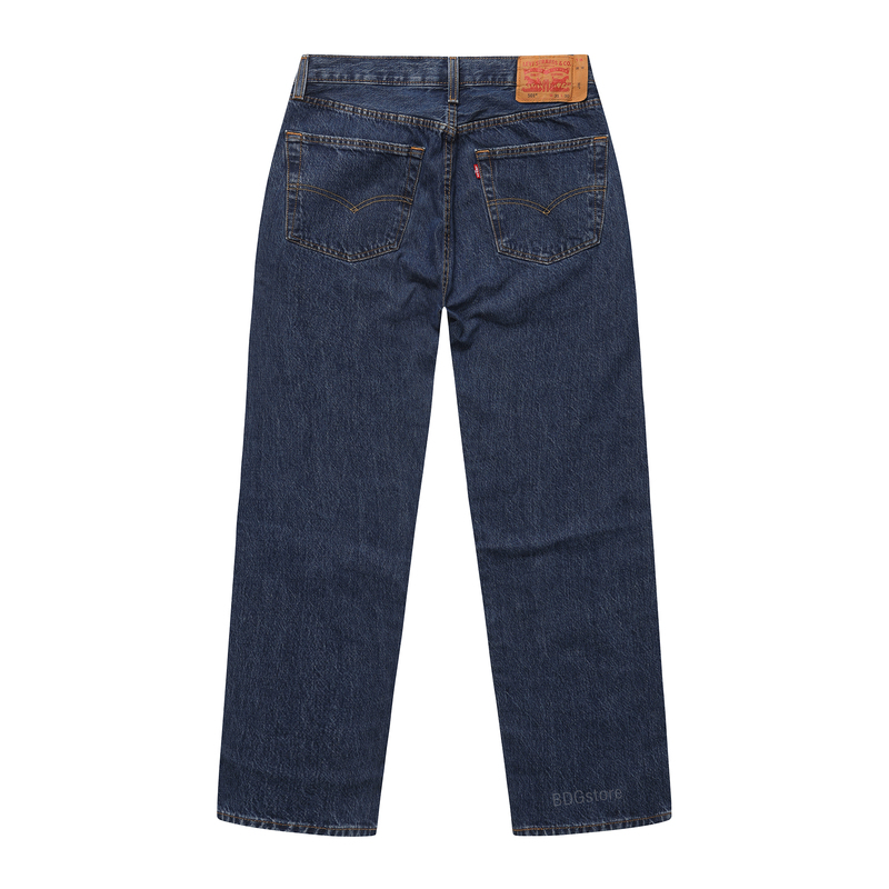 Levis 501 Mid-Rise Jeans, Fitted Straight-Leg Pants, Washed Denim, Spring and Summer Men's Casual Pants