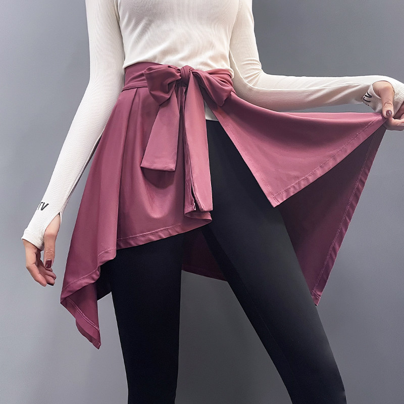 Fitness Girl Sexy strap Sport Hip Skirt Speed Dry Running Yoga Service 100 Hitch Outside Wearing Mesh Red Ins Tide New