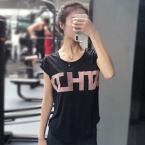 Fitness girl Summer thin sports short sleeve quick-drying breathable running training T-shirt top loose slim yoga suit