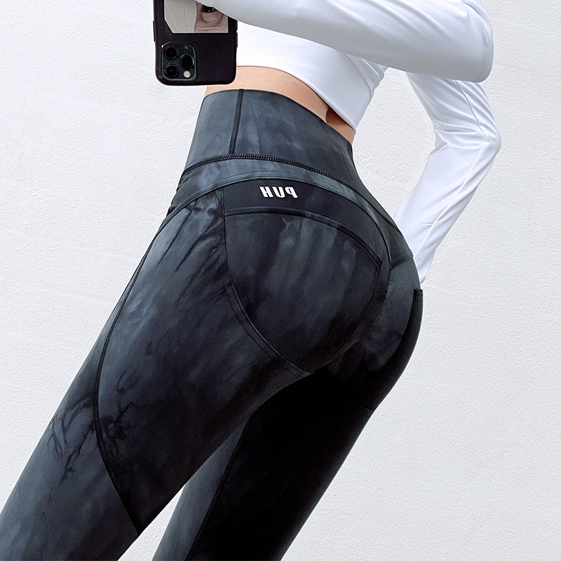 Fitness girl peach hips yoga pants high waist strength appears thin body dry running sports trousers wear tide