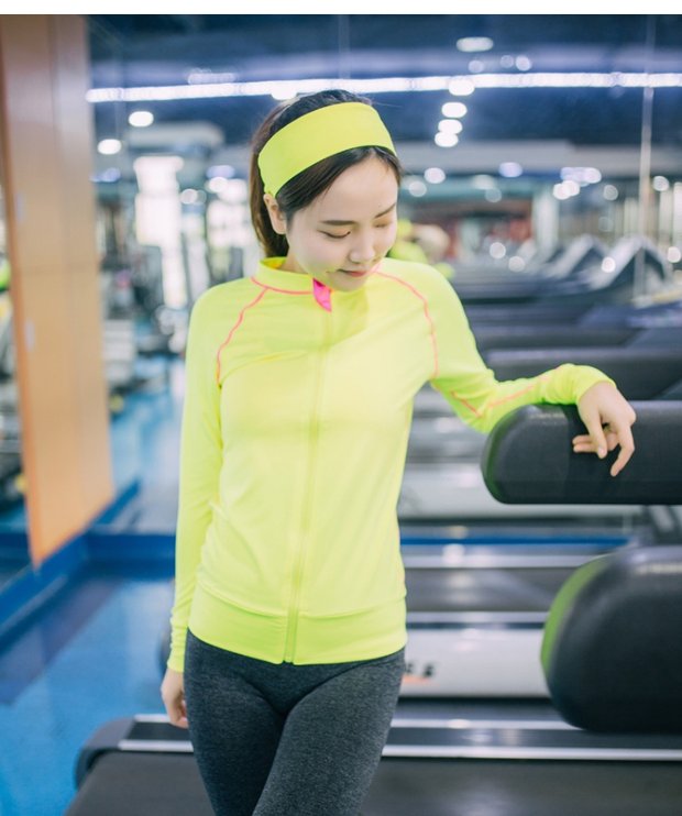 Cổ áo mới đứng dài tay áo thun thể thao nữ thoáng khí chạy bộ đồ thể thao yoga áo khoác thể thao nhanh khô áo tank top nam