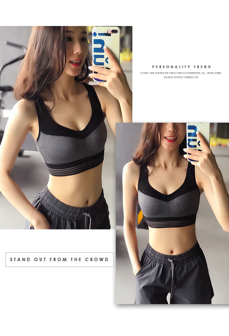 Cô gái thể hình tích hợp áo ngực thể thao làm đẹp lưng giảm sốc chống tụ tập rập khuôn đồ lót yoga chạy áo ngực cỡ lớn - Đồ lót thể thao áo tập