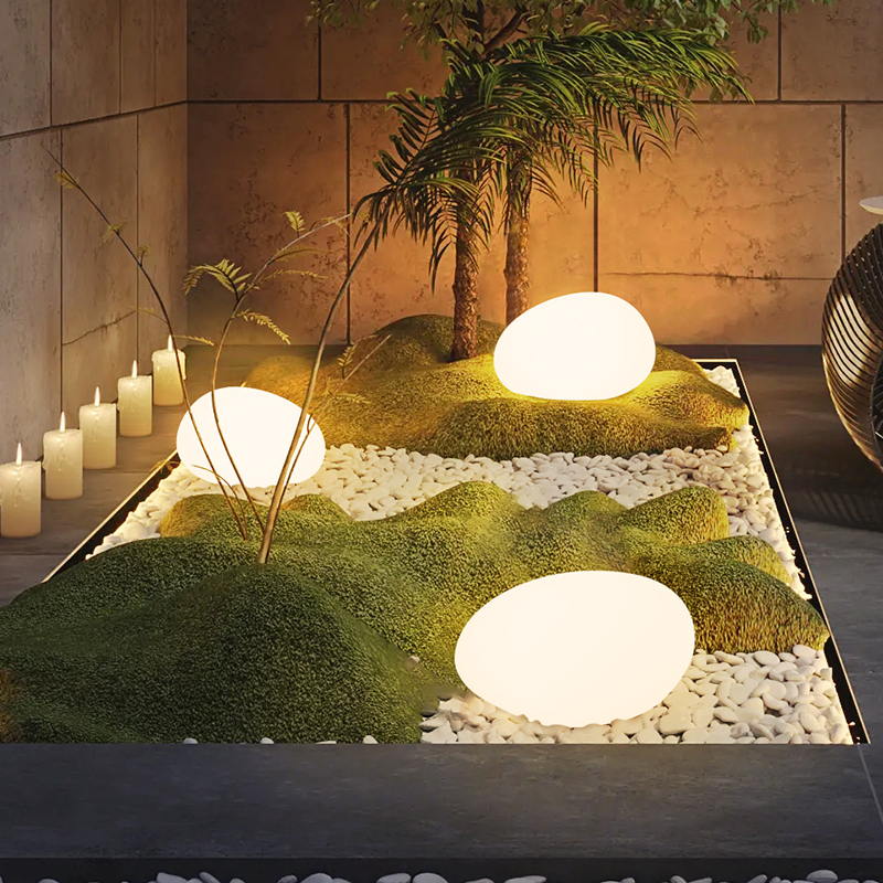 Solar-Powered Outdoor Stone Lights for Home Lawn Ambiance, Courtyard Decoration, Landscaping, and Simulated Pebble Lights