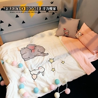 [Trang chủ] nổi xuất sắc dễ thương chút thỏ ba mảnh gia đình bốn trẻ như sinh viên quilt bộ sản phẩm giường đơn - Bộ đồ giường bốn mảnh mẫu chăn ga gối đệm cưới