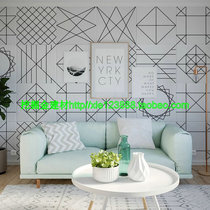 Nordic style geometric lines black and white tiles Kitchen bathroom living room balcony tiles wall tiles Floor tiles 300X300