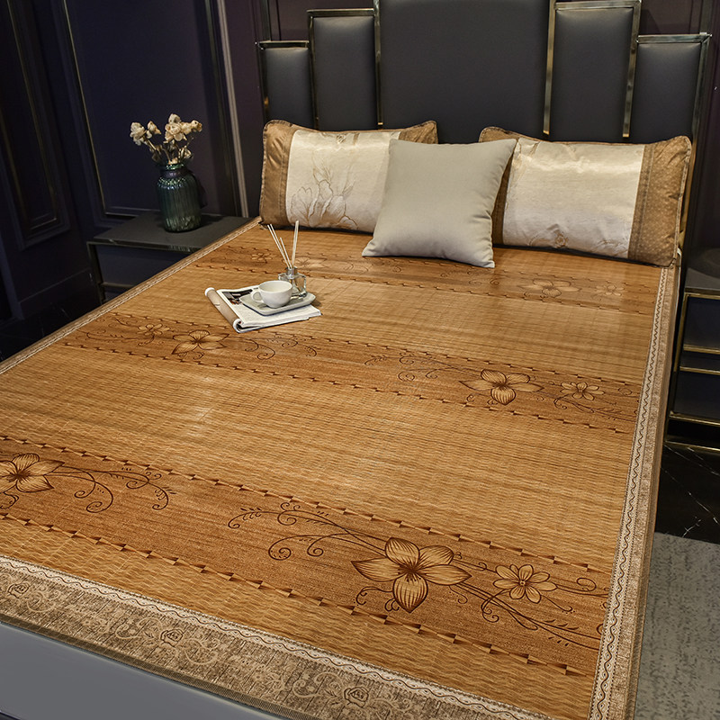 Cool Mat Custom Straight Drum Students Single 1 2 m Ice Silk 1 5 Bed Summer Bamboo Mat 1 8 Dormitory Dingding Don't Collapse-Taobao