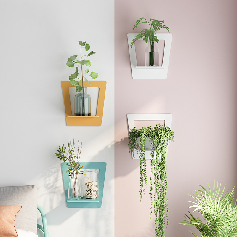 Iron wall hanging flower rack wall rack living room bedroom wall decoration rack balcony wall plant flower pot shelf