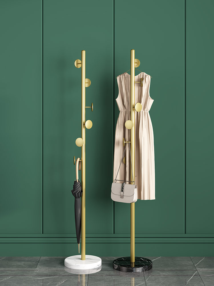 Nordic ins Marble metal coat rack Living room light luxury creative household hanger Bedroom floor-to-ceiling clothes rack