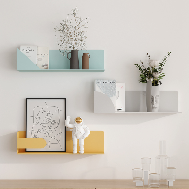 Iron art hanging wall Shelves Decorated Bookshelves Partition room TV sofa Background wall Bedroom Wall Containing shelf