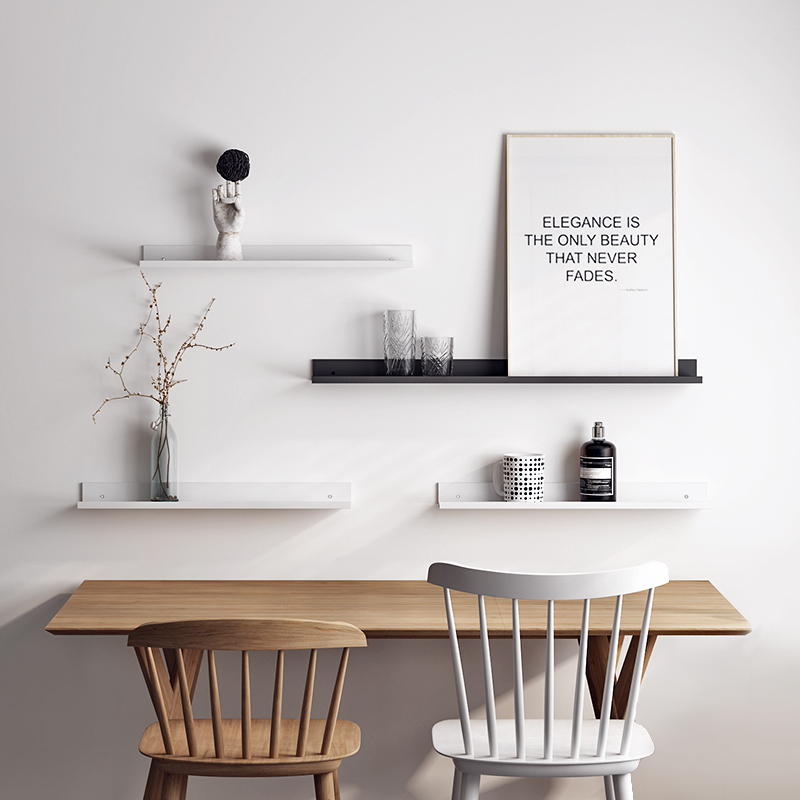 Nordic Wall Iron Art Lined shelf minimalist modern TV Sofa wall Decorative Shelf frame separators