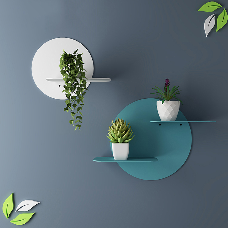 Wall Shelf Iron Art Wall Composition Decoration Rack TV Sofa Background Wall Wall-mounted Partition Gold Gge Flower Shelf