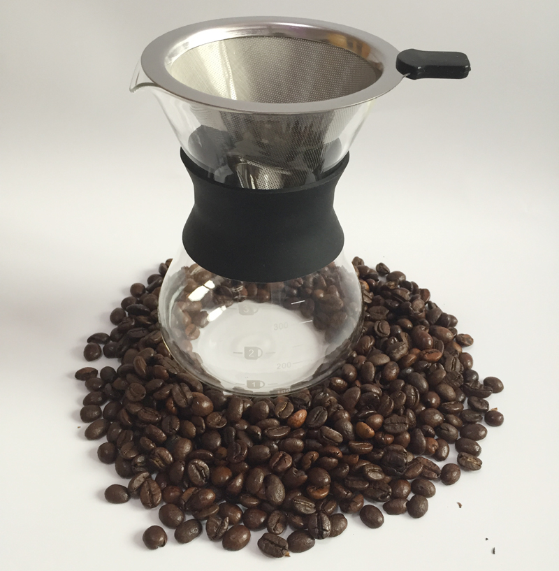 Bộ dụng cụ pha cà phê được rửa bằng tay đặt bộ lọc bằng thép không gỉ dùng chung ly thủy tinh cốc uống cafe giữ nhiệt