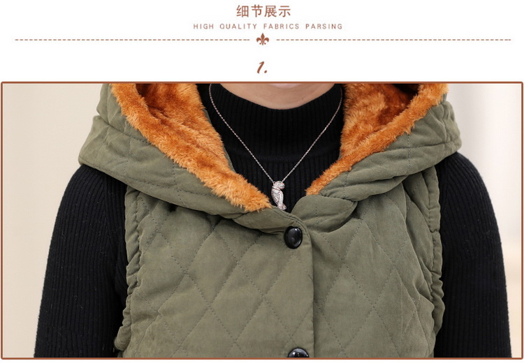 Áo vest nữ trung niên tải mùa xuân và mùa thu mặc vest nữ cao tuổi cộng với áo khoác nhung nữ dày cỡ lớn áo cho người trung niên