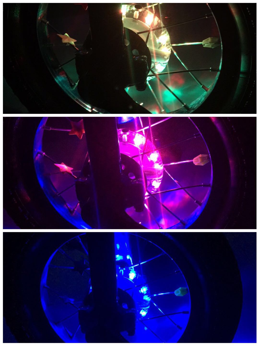 Unicycle fully automatic colorful flower drum lamp 15 color variations