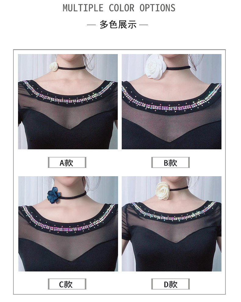 Dancing wing belly dance practice suit celebrity body suit decorative jewelry flower neck flower XT014
