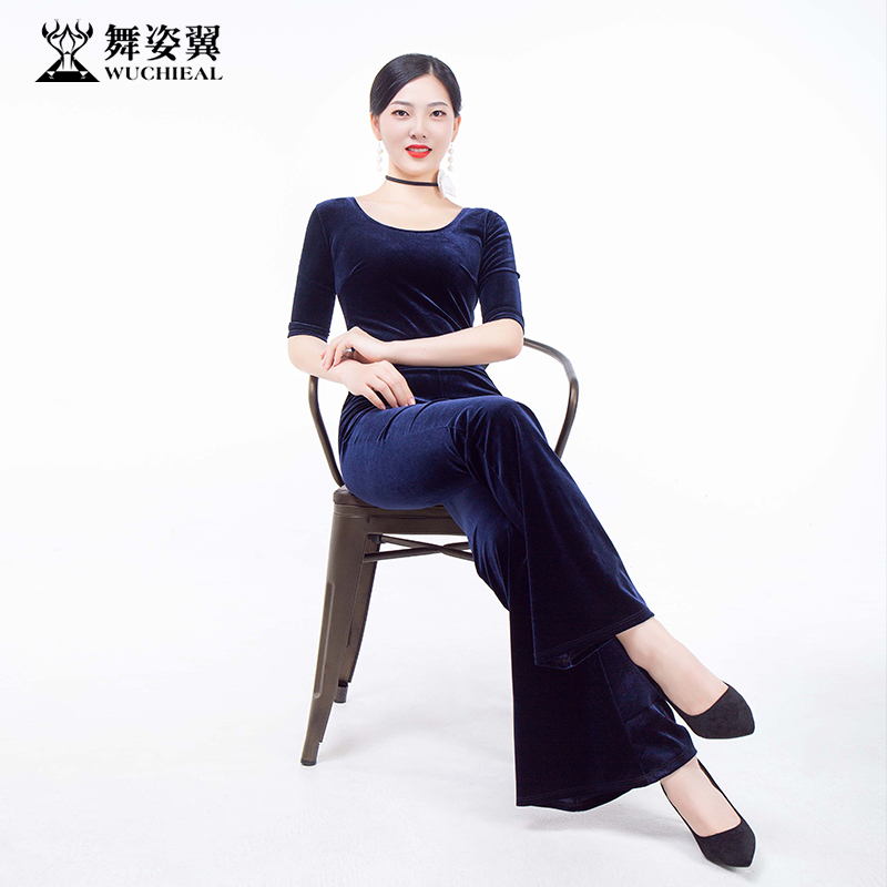 Dance Pose Wingsuit Suit Woman 2022 Autumn Fashion New middle sleeve Two sets of velvety walk Show art The dance costumes