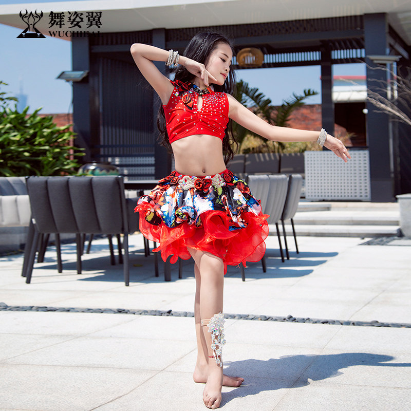 Dancing Pose Wing Children Belly Dance Performance Out of 2022 New Exercises Short Skirts Fashion Suit Oriental Dance 313