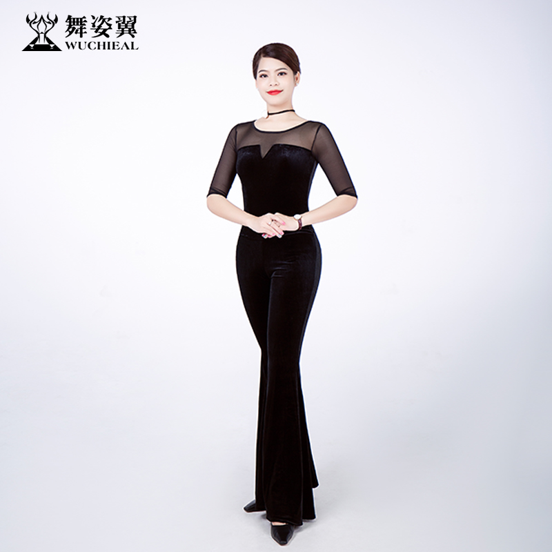 Dance wing body training clothes gift Yiyi female 2022 spring and summer new Chinese modern dance training velvet suit