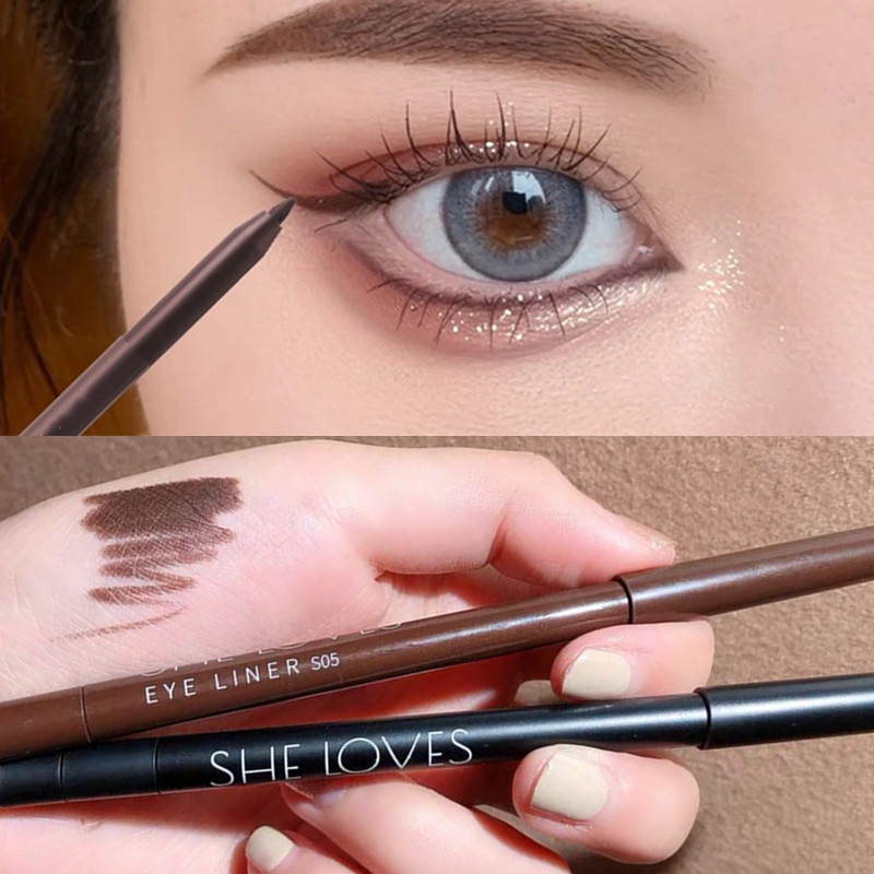 Pseudo-colored inner eyeliner gel pen waterproof and not smudged novice beginner brown lower eyeliner pencil type lying silkworm smooth