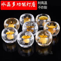  Buddha Hall Ghee Lamp Holder Heart Sutra Great Compassion Mantra Candlestick Auspicious eight offering cup offering bowl Drawing gold frosted offering lamp 4 8 hours