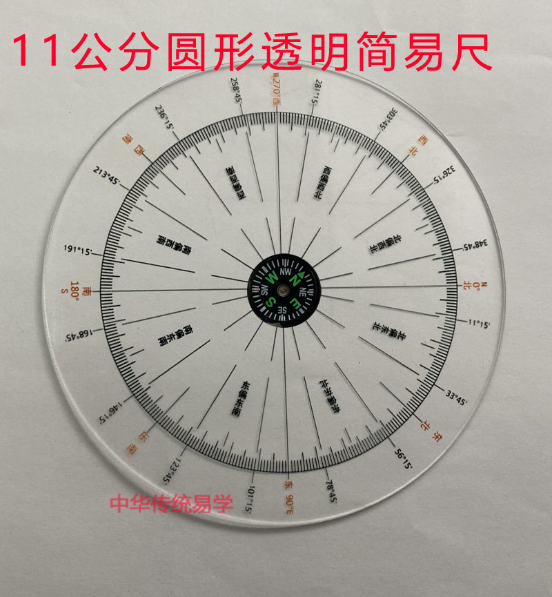 Mapping Feng Shui Dimension Circular Rule 3 inch Transparent to Luo Guang Feng Yu East North - West North - West
