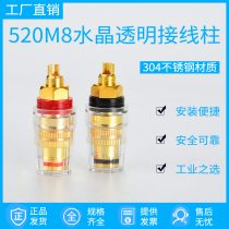 Jieyu high quality pure copper gold-plated power amplifier audio speaker crystal transparent terminal banana socket M8