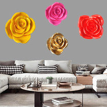  Modern home Living room entrance Bedroom clothing store Net celebrity live broadcast room background wall decoration Rose wall decoration