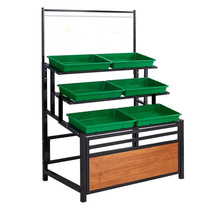 Supermarket fruit and vegetable rack fruit frame steel Wood combined with vegetable rack multi-layer fresh shelf fruit shelf vegetable shelf