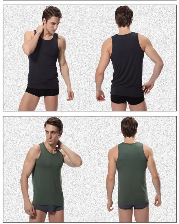 2 chiếc áo vest nam mùa hè cotton cơ sở áo vest nam không tay áo thun skinny