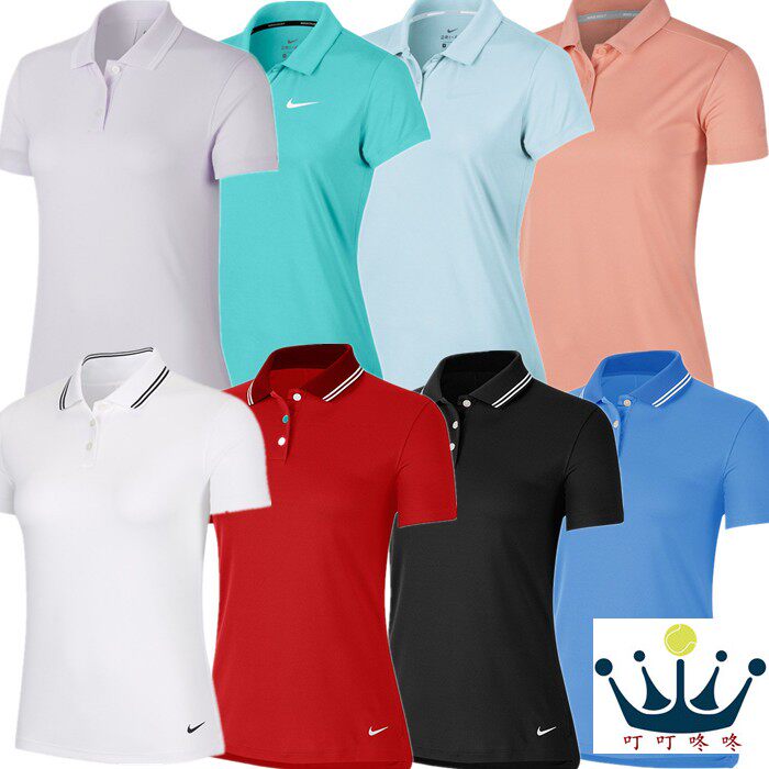 Nike Nike Women's Tennis Clothing Quick Dry Sportswear Short Sleeve Golf Clothing Lapel 884872 AJ5234
