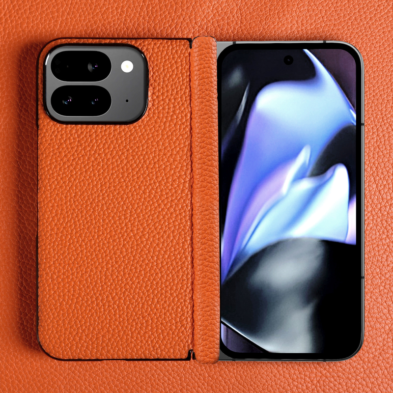 Suitable for Google Pixel10Profold Mobile Phone Case, New Genuine Leather Protective Case with Central Axis, High-End Lychee Pattern, Unisex, Solid Color, Simple Business Style, Pixel9Fold 80% off Foldable Screen Cowhide Case Suitable for Google Pixel10Profold Mobile Phone Case, New Genuine Leather Protective Case with Central Axis, High-End Lychee Pattern, Unisex, Solid Color, Simple Business Style, Pixel9Fold 80% off Foldable Screen Cowhide Case