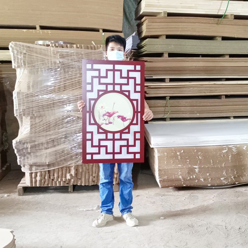 Through Flower PVC Living Room Hollowed-out Carved Flower Board Genguan TV Background Wall Flower Lattice Modern Partition Eurostyle Aisle Suspended Ceiling