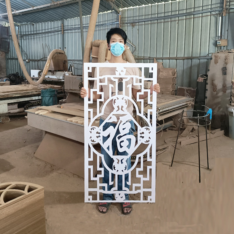 Living room hollowed-out carved board European style aisle via flower TV background wall PVC ceiling flower lattice modern partition Xuanguan-Taobao