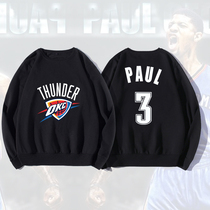  Thunder team OKC Paul jersey Basketball star sweater mens round neck sports top spring and autumn clothes loose