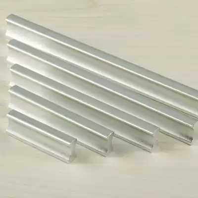 (Hardware family) Sand silver matte space aluminum handle Modern fashion drawer wardrobe black handle