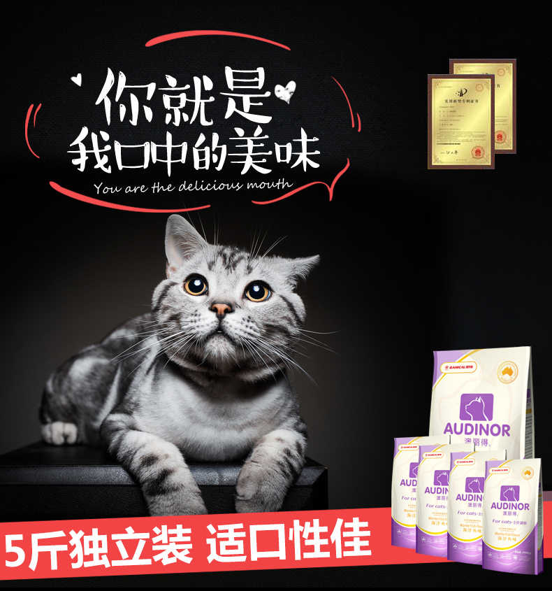 Thức ăn cho mèo mèo Gao Gao Aoli 2,5kg thành mèo và mèo Anh cá biển xanh ngắn Anh nếm gói nhỏ số lượng lớn 5 kg - Cat Staples hạt minino