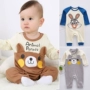 Đồ ngủ cho bé Quần áo mùa xuân và mùa thu 6 tháng cho bé trai Quần áo Xiêm 2 cotton 12 tay áo dài 1-3 tuổi quần áo liền thân thu đông cho bé