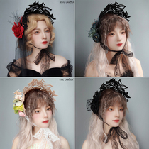 Halloween Women Witchs Death Bonnette Nightcap Lolita Tea Party Small Things Makeup Prom Performance Fields Garden Gift