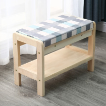 All solid wood can sit on the shoe rack home changing shoe stool entry door storage stool simple modern storage stool economical wearing shoe stool
