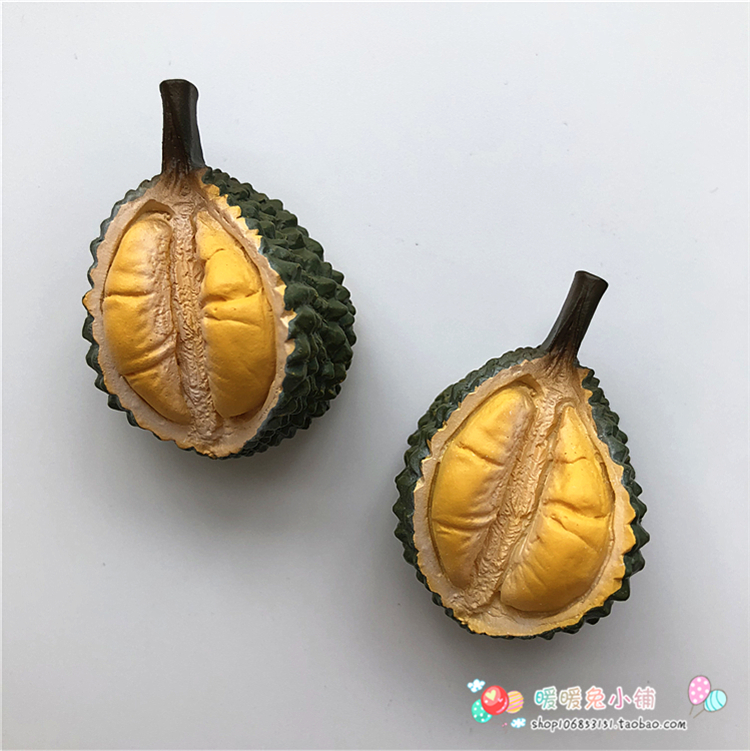 Warm Rabbit Creative Cute Cartoon Thailand Tourism Simulation Durian Fruit Resin Fridge Magnet Decoration