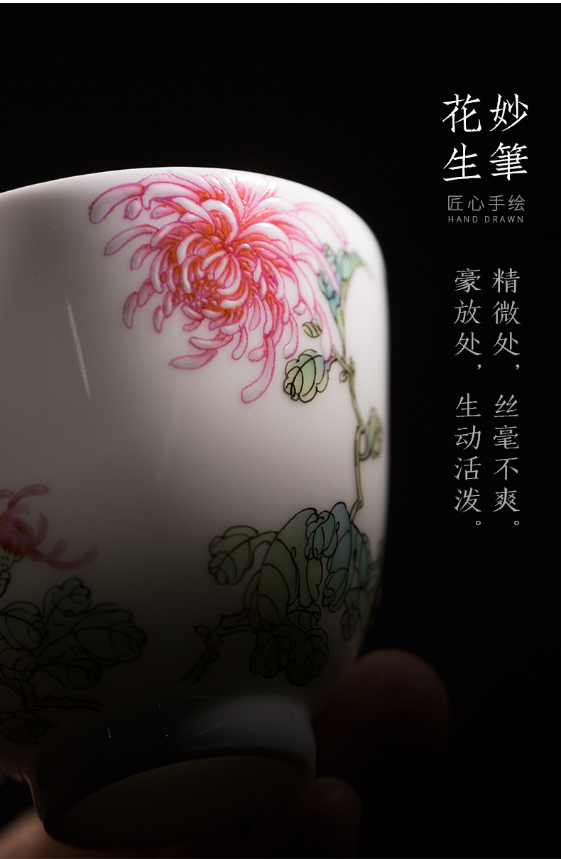 JingJun jingdezhen ceramics masters cup a cup of pure checking sample tea cup kung fu tea cups hand - made teacup